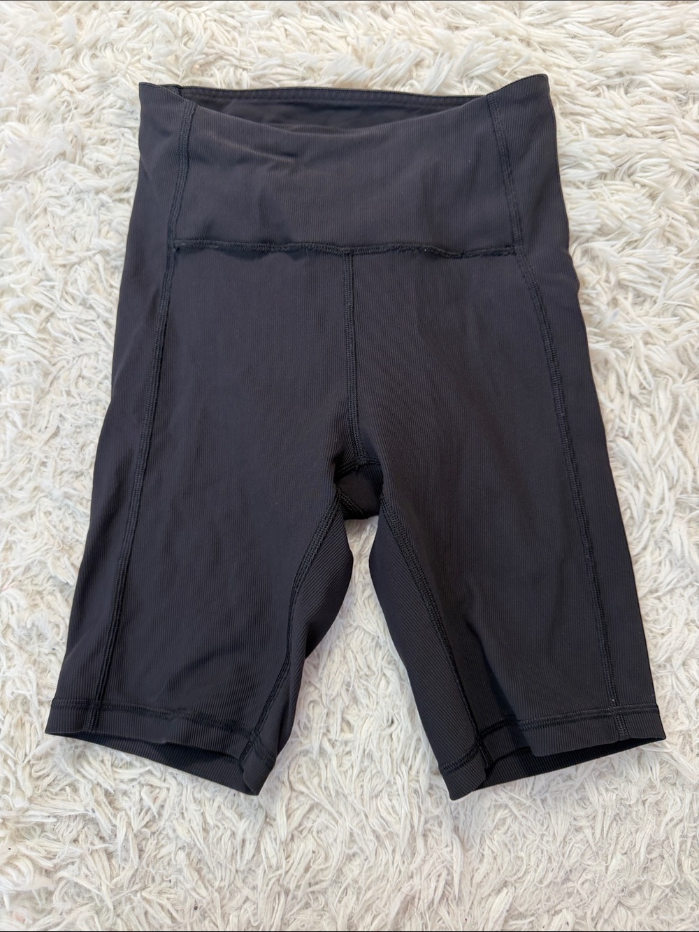 Lululemon Ribbed Contoured High-Rise Short 8" Black